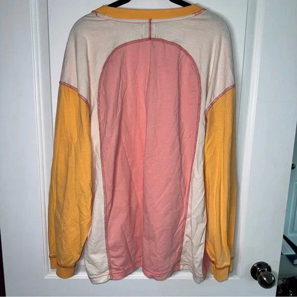 Urban Outfitters BDG Colby Seamed Long Sleeve Tee Color Block Size Medium - Picture 7 of 12